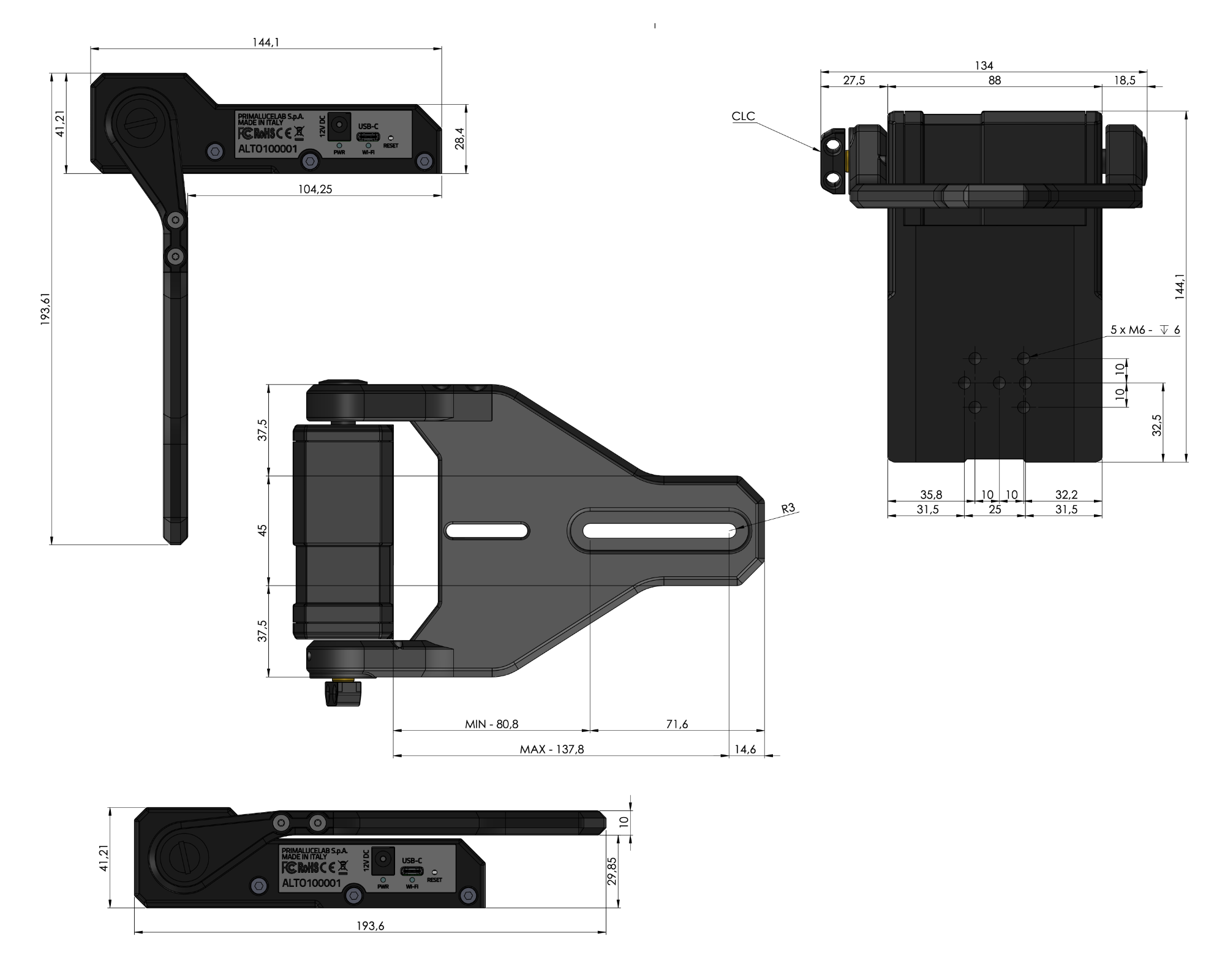 ALTO-1 telescope cover motor for GIOTTO up to 220mm