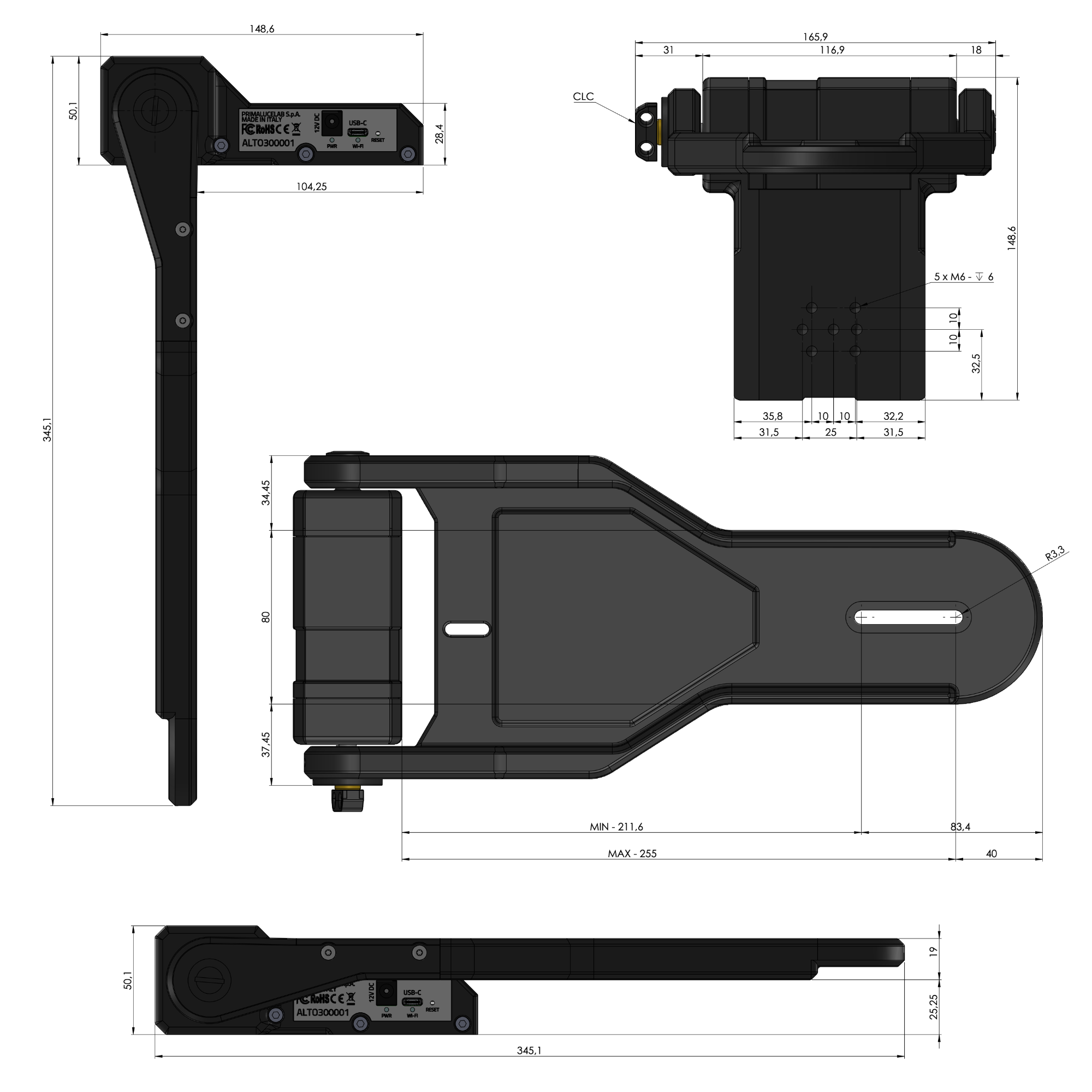 ALTO-3 telescope cover motor for GIOTTO larger than 320mm