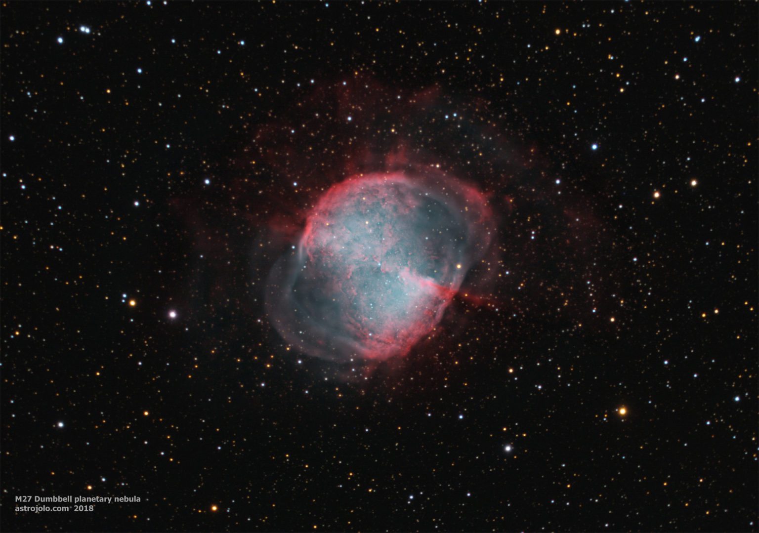 M27 The Dumbbell Nebula - QHY 163M Medium Size Cooled CMOS Camera