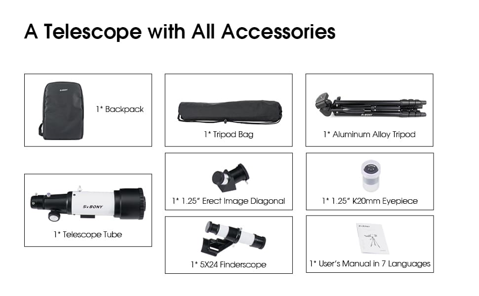 SVBONY SV501P Telescope package