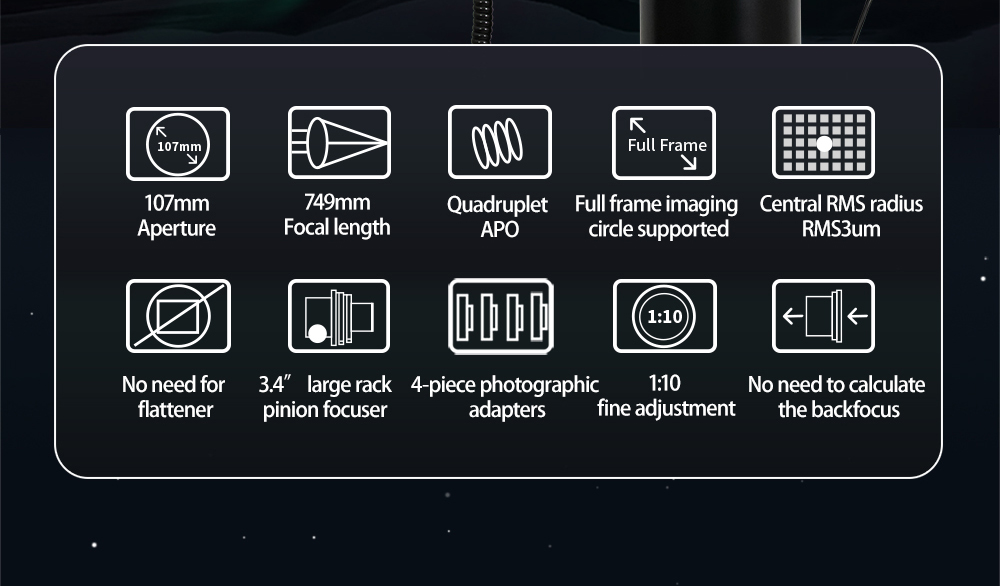 ZWO FF107 APO Refractor Telescope