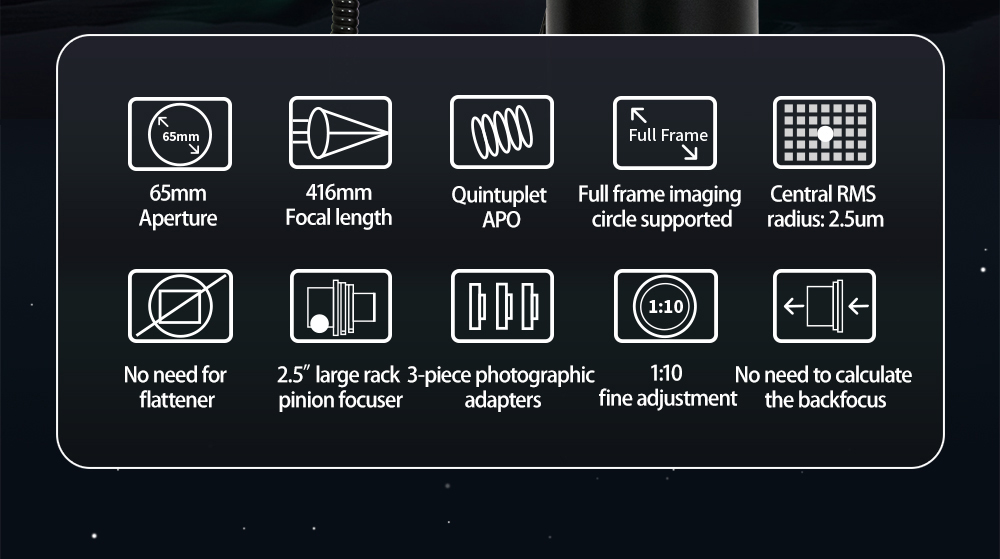 ZWO FF65 APO Refractor Telescope