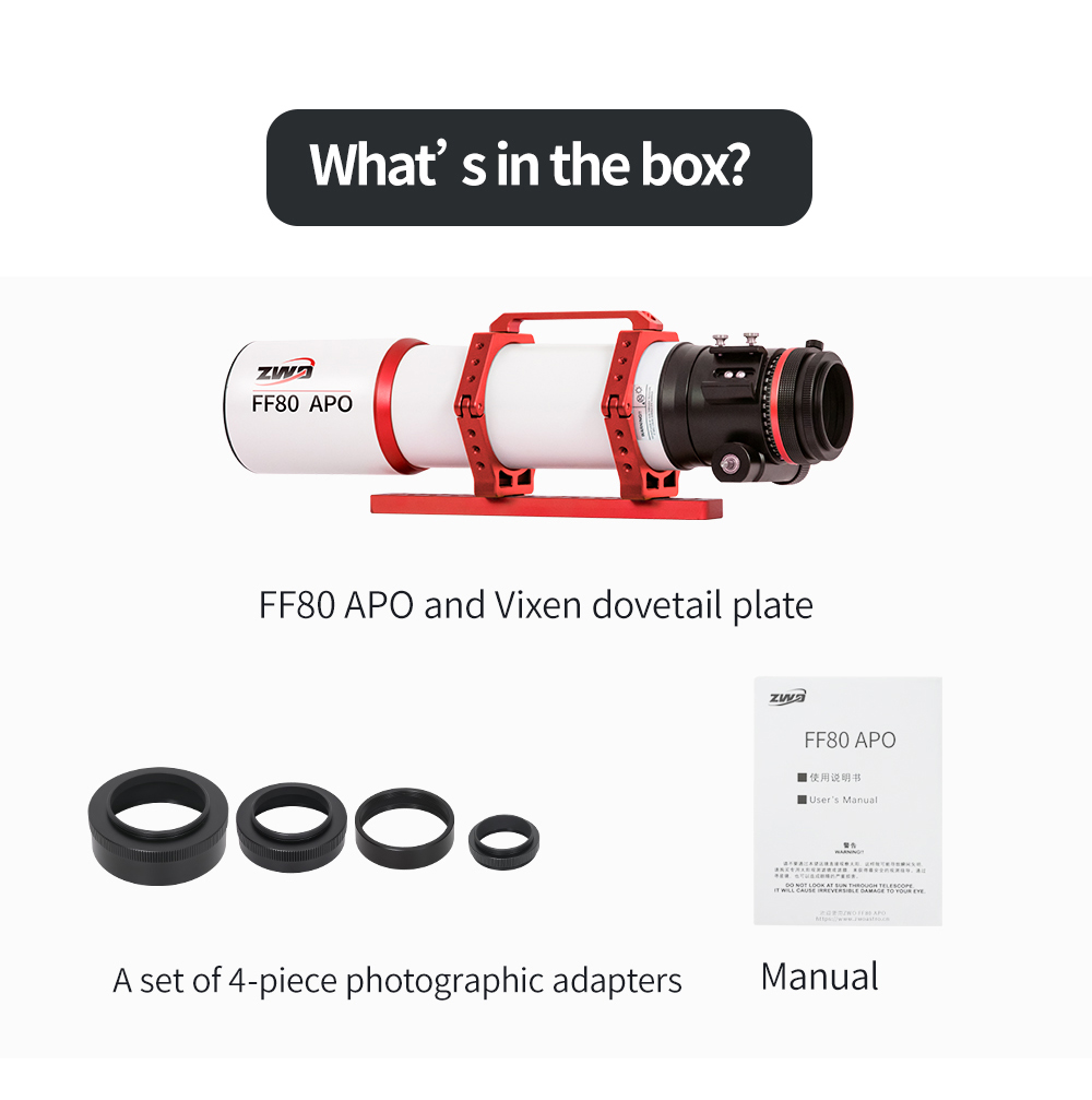 ZWO FF80 APO Refractor Telescope