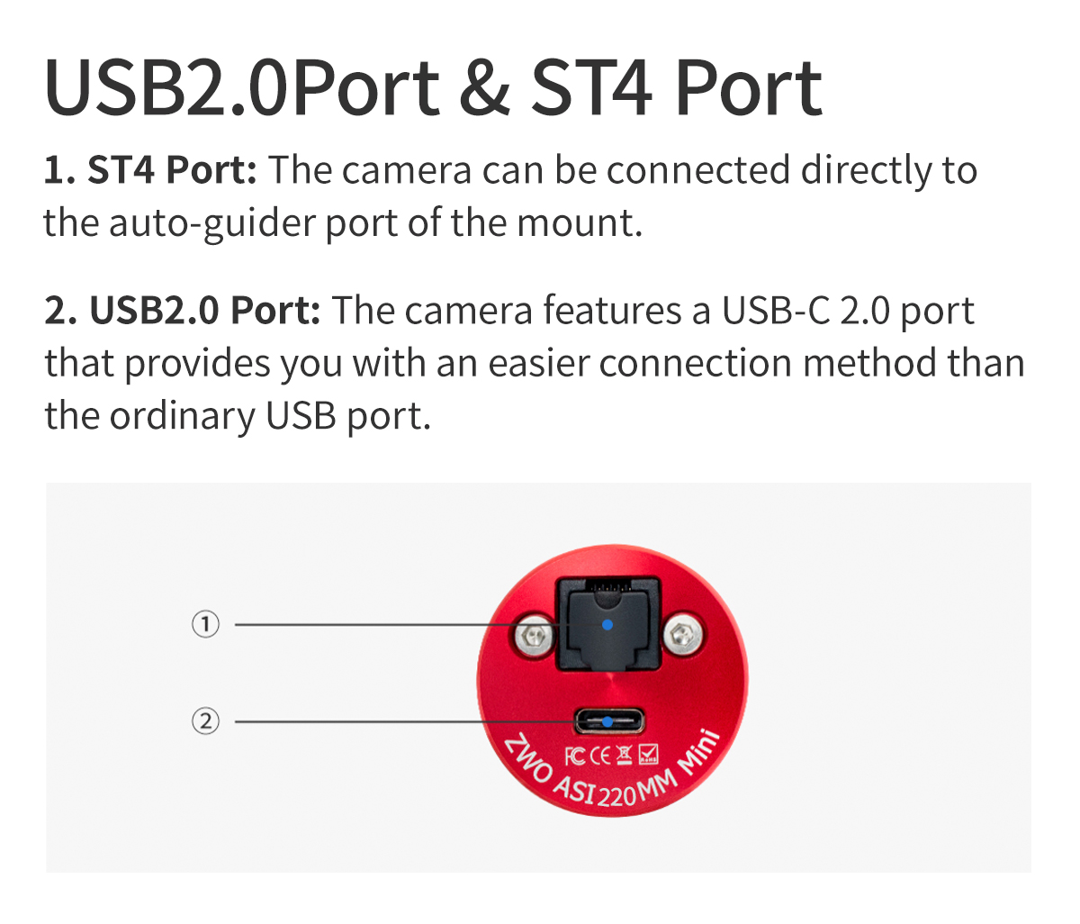 ZWO ASI220MM Mini CMOS Monochrome Camera