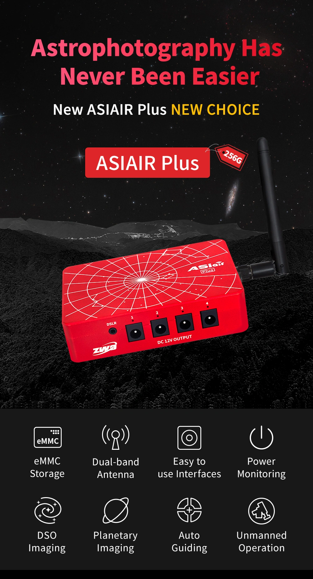 ZWO ASiair Plus 256G Wireless Astrophotography Controller