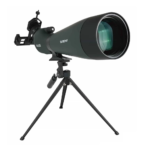 SV28A 25-75X100 Spotting Scope mounted on a tripod - left side view