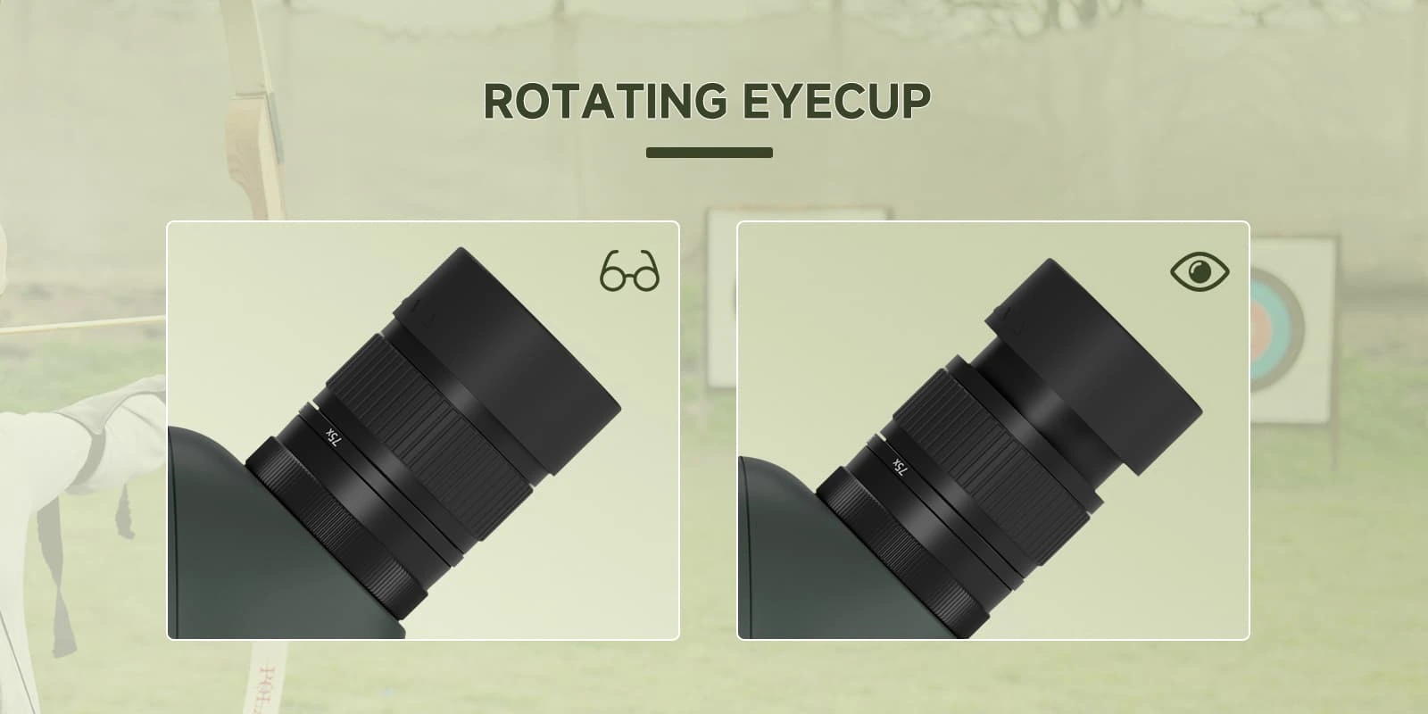 SVBONY SV28A 25-75X100 Spotting Scope rotating eye mask view