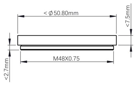ZWO EFW 2-inch - compatibility diagram with size criteria