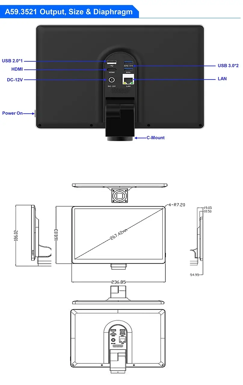 OPTO-EDU A33.1502 LCD Digital Lab Microscope