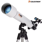 Celestron 70mm refractor telescope mounted on a tripod