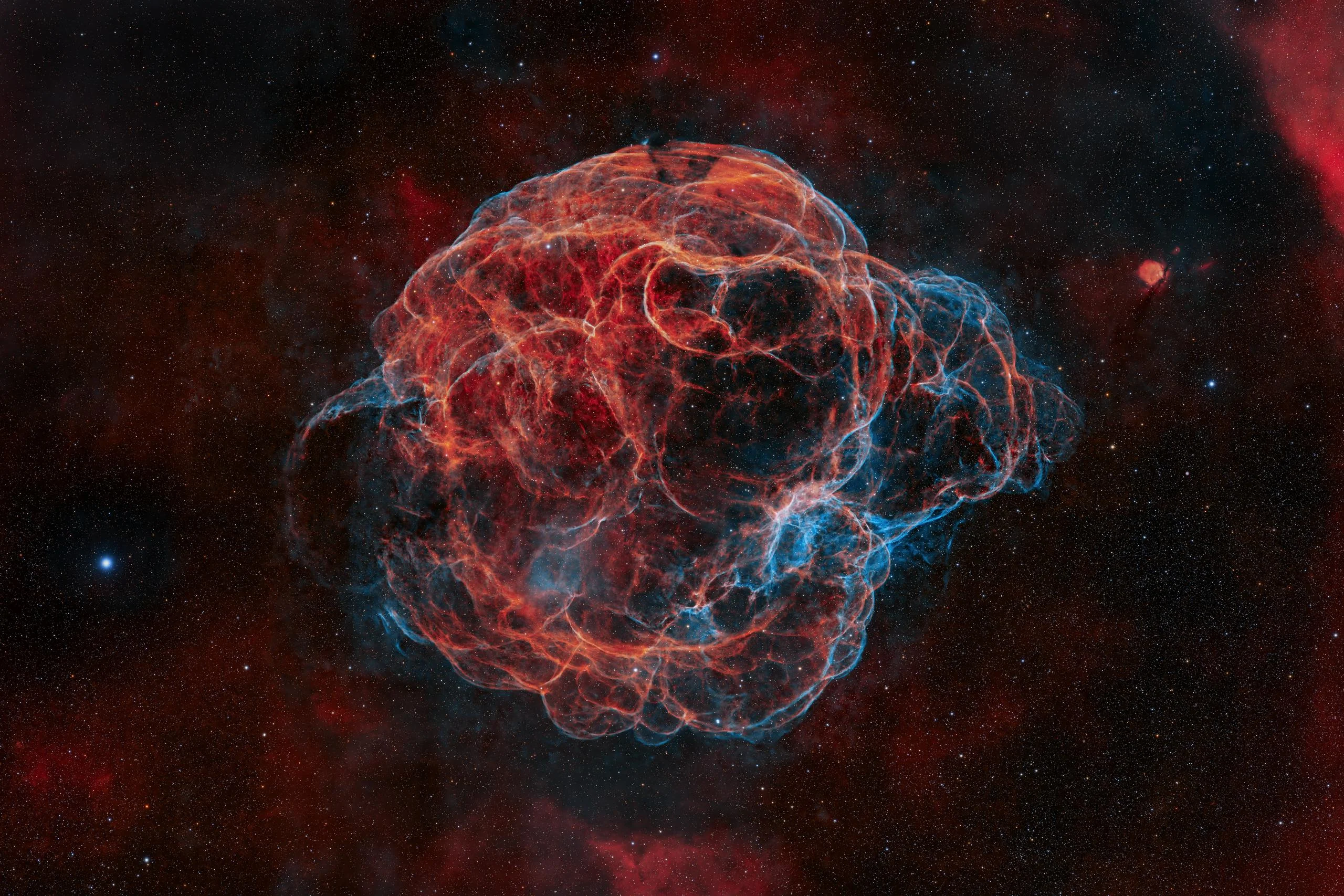 Simeis 147, also known as the Spaghetti Nebula
