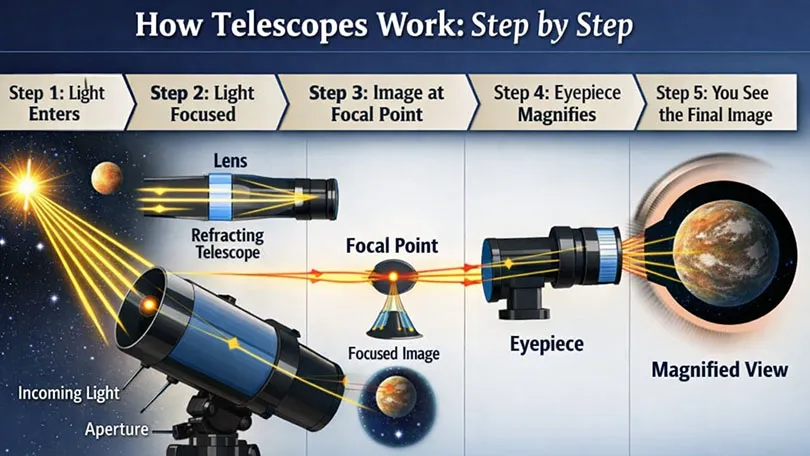 How Do Telescopes Work: Step by Step