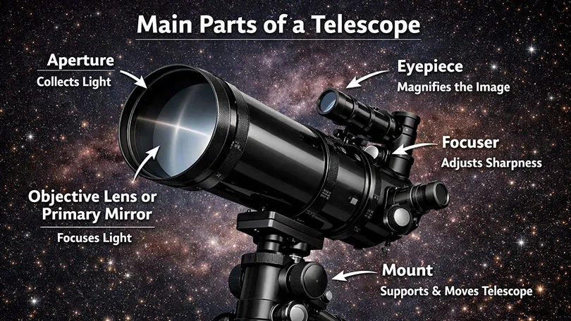 The Main Parts of a Telescope