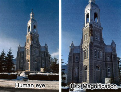 View comparison - Human eye vs Hi-Spy 10x Scenic viewer