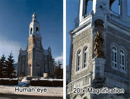 View comparison - Human eye vs Hi-Spy 20x Scenic viewer