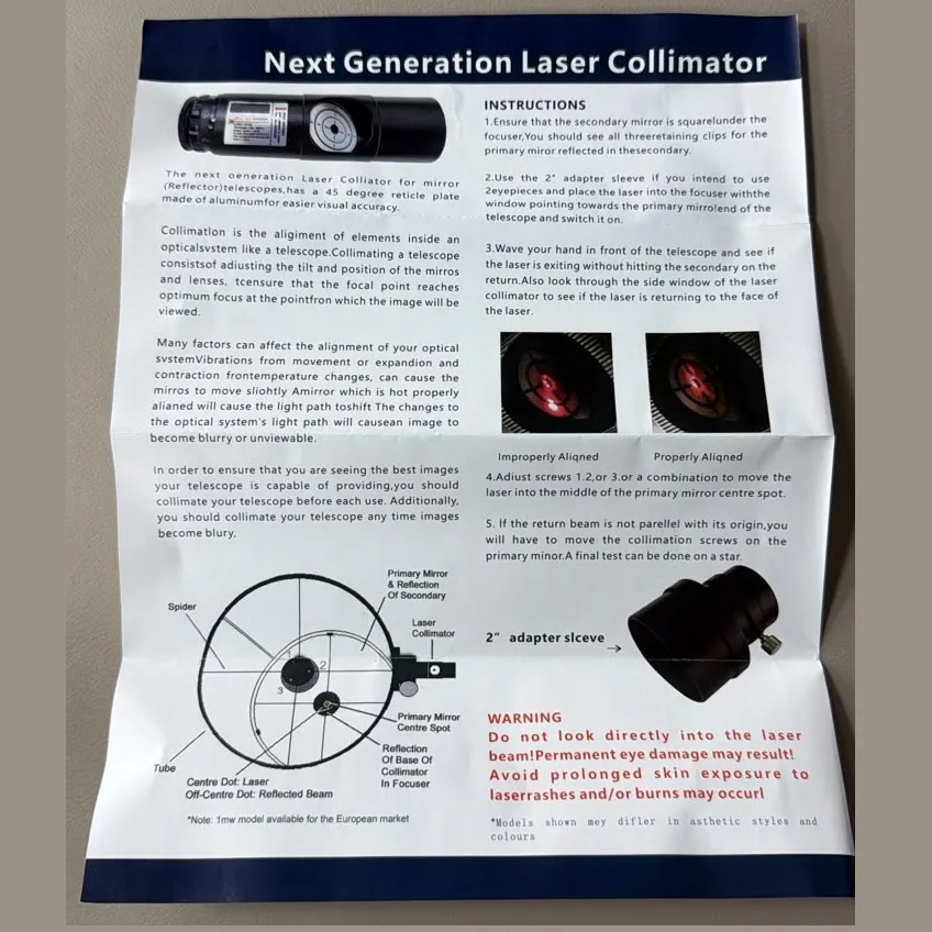 NightSky Next Generation Laser Collimator Manual NightSky Next Generation Laser Collimator